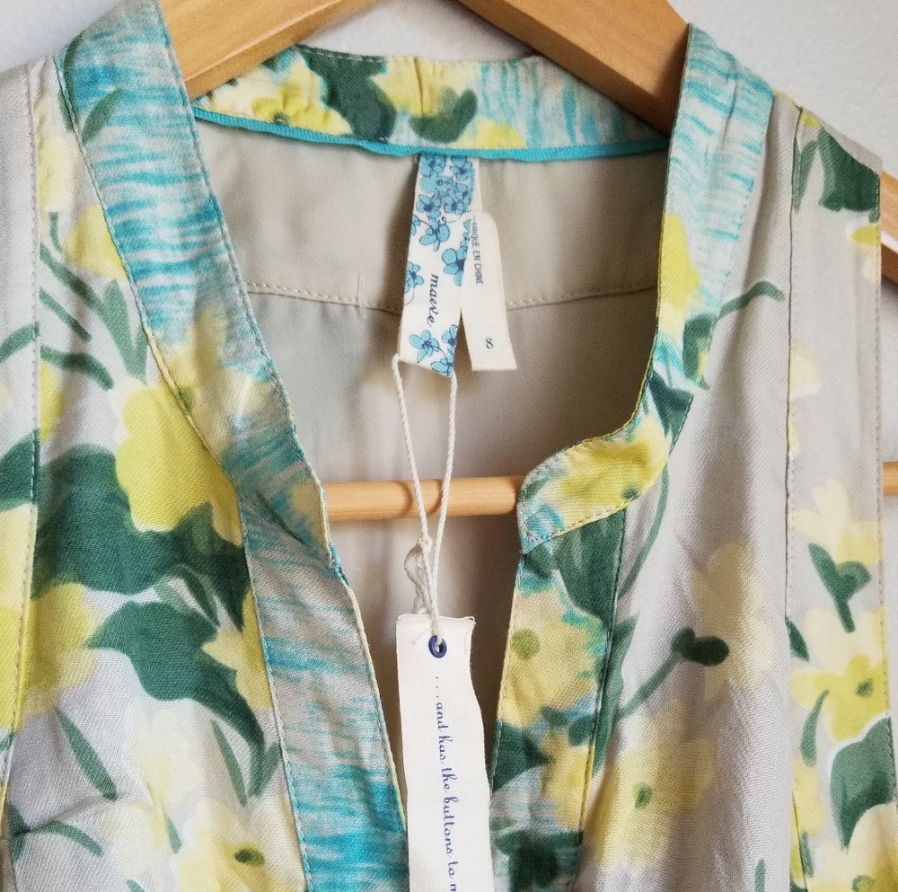 NWT Anthropologie Maeve Floral Button Up Dress